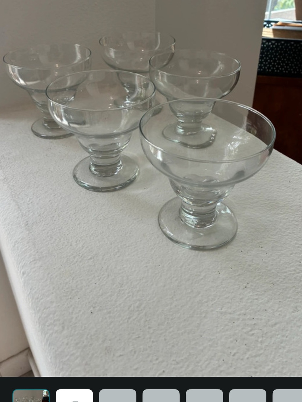 Set of 5  vintage Libbey Fountainware / Dessert Coupes